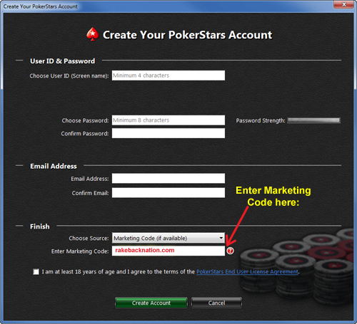 Pokerstars code Pokerstars Marketing code